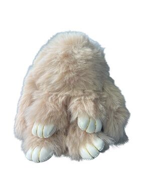 Brown Fluffy Bunny Bag Charm NWT
